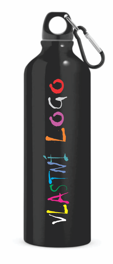 Hliníková sportovní láhev s karabinou SIDEROT s vlastním potiskem