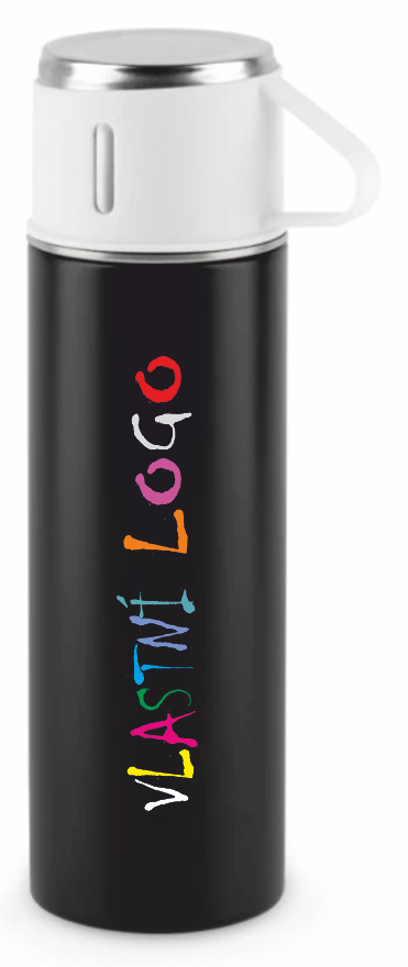  Dvouplášťová láhev z nerezové oceli COMANECI s potiskem