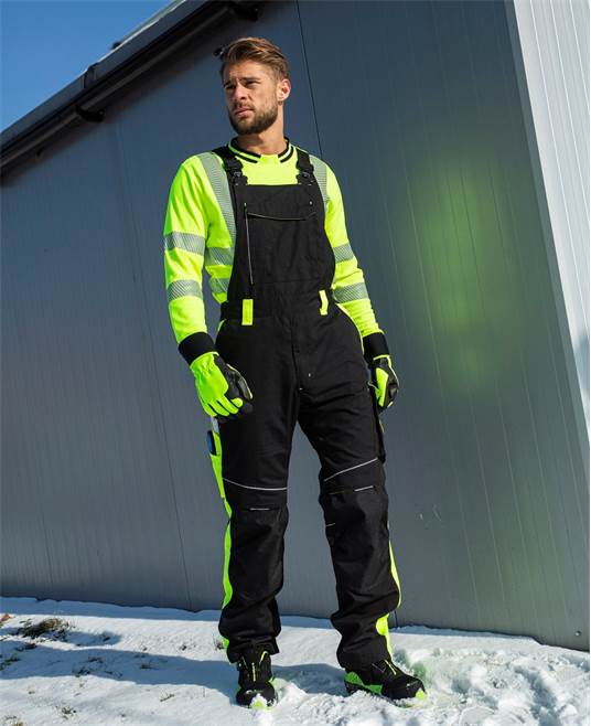 Zimní kalhoty s laclem ARDON®NEON černo-žluté 