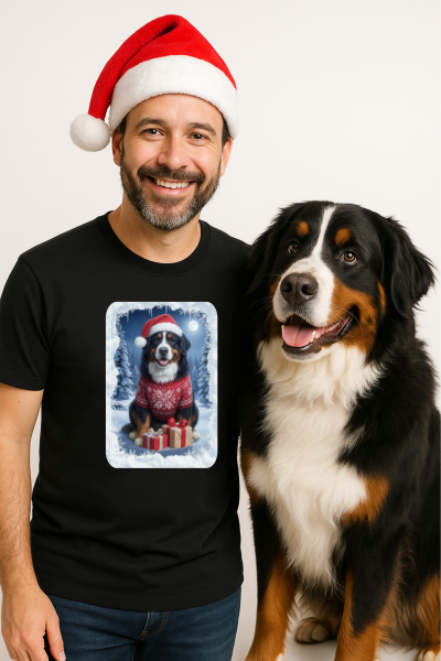 Vánoční tričko s Bernským salašnickým psem