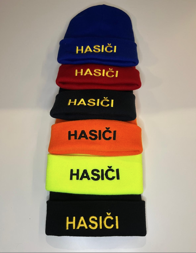 Zimní čepice s výšivkou Hasiči