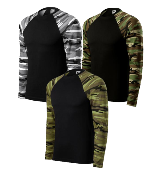 Maskáčové tričko unisex CAMOUFLAGE LS1