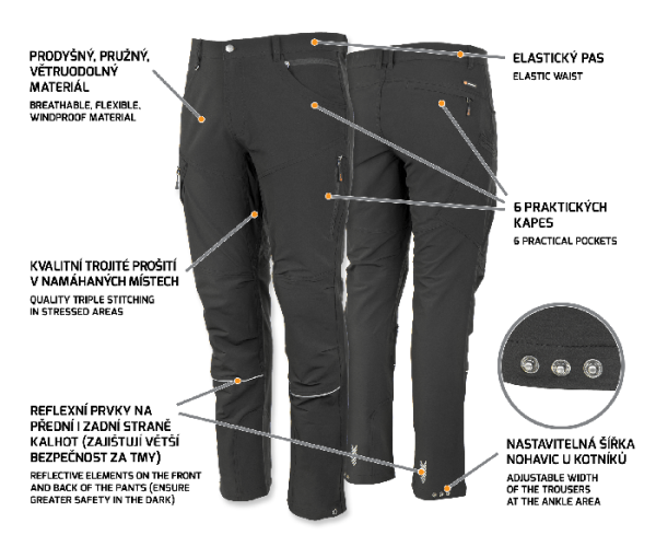 Kalhoty outdorové strečové4