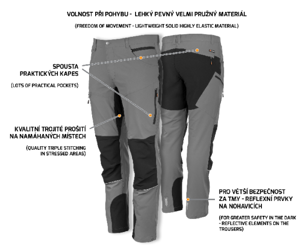 Outdoorové  strečové kalhoty TROUSERS1