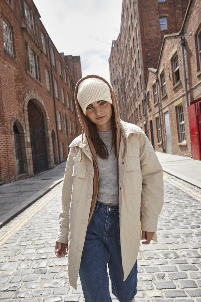 Dlouhá pletená čepice s manžetou B384R6