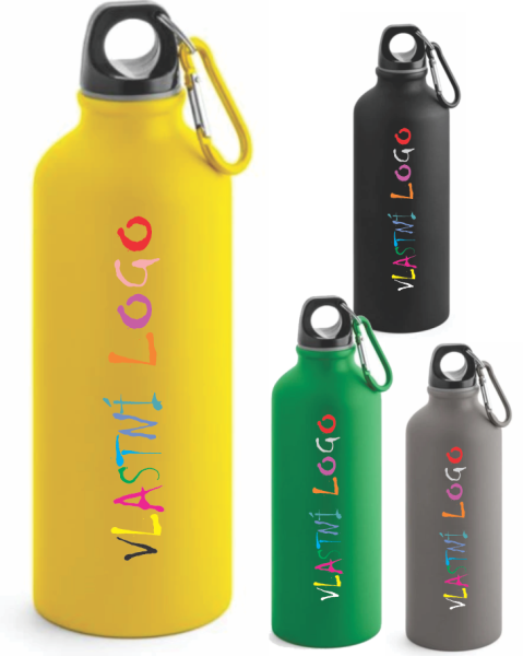 Hliníková láhev s karabinou COLLINA s vlastním potiskem1