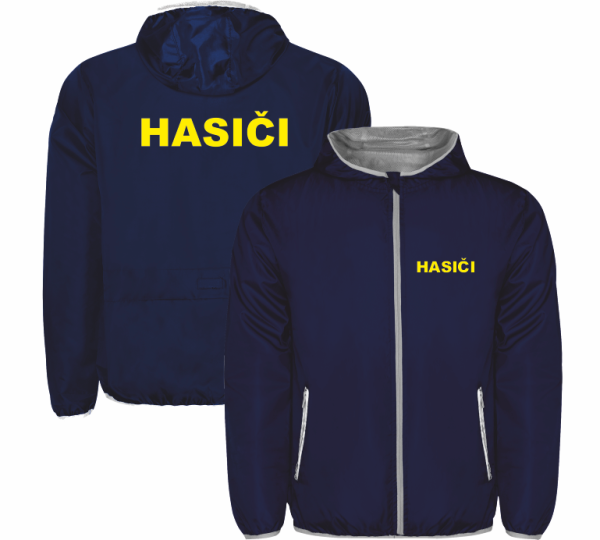 Tmavě modrá větrovka s potiskem HASIČI4