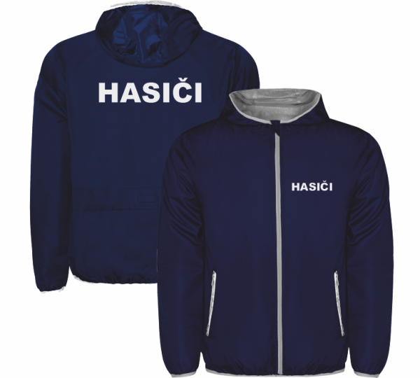 Tmavě modrá větrovka s potiskem HASIČI5