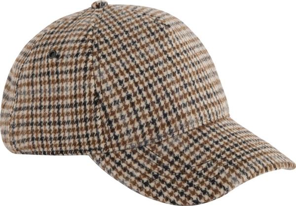 Beechfield 5 panelová kšiltovka Wool Blend Check B 6252