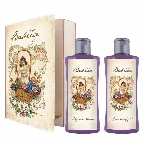 Kosmetická sada kniha pro babičku – sprchový gel 250 ml a olejová lázeň 250 ml