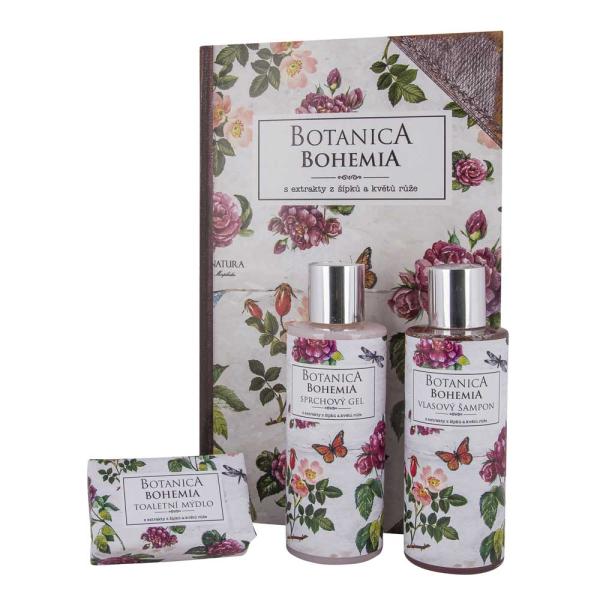 Botanica kosmetická sada gel 200ml, šampon 200ml a mýdlo 100g – růže0