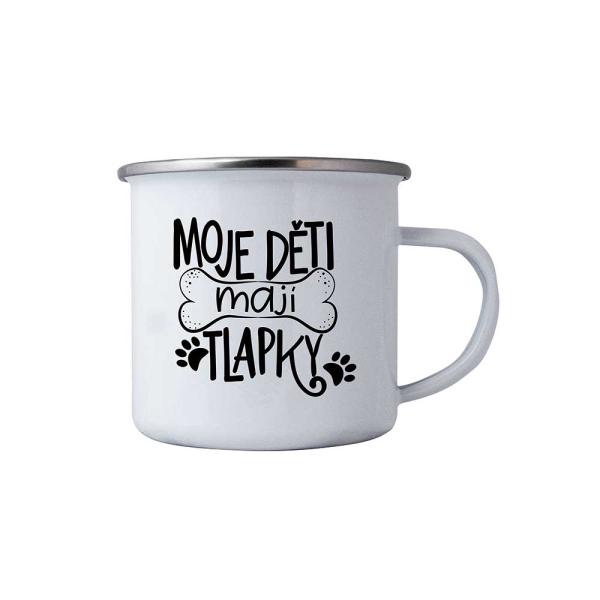 Smaltovaný plecháček 350 ml v krabičce – Moje děti mají tlapky0