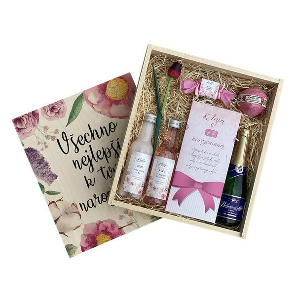 Dárková dřevěná bedna XXL – k narozeninám pro ženy0