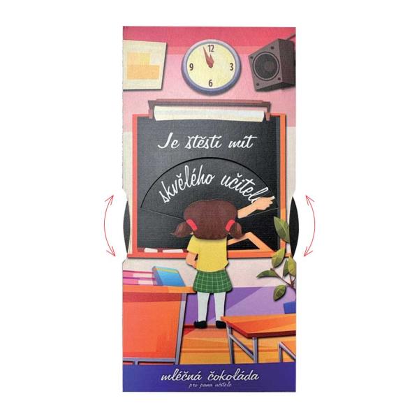 Dárková mléčná čokoláda 100 g (s otočným kolečkem) - Je štěstí mít skvělého učitele0