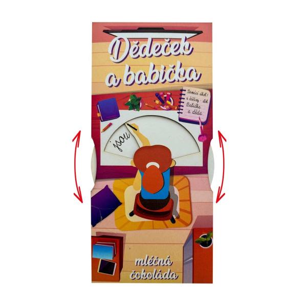 Dárková interaktivní čokoláda 100 g dědovi a babičce od holčičky0