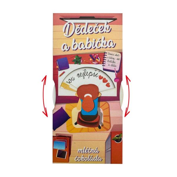 Dárková interaktivní čokoláda 100 g dědovi a babičce od holčičky1