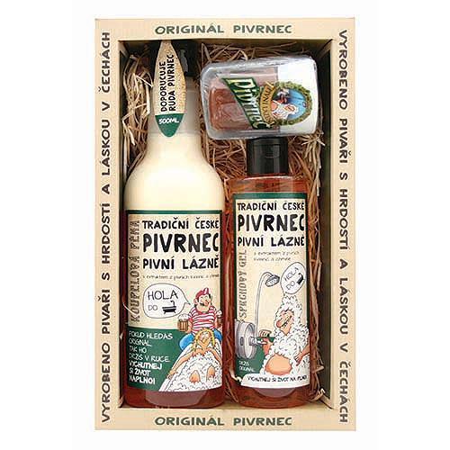 Kosmetická sada Pivrnec – gel 250ml, pěna 500ml a mýdlo 70g0