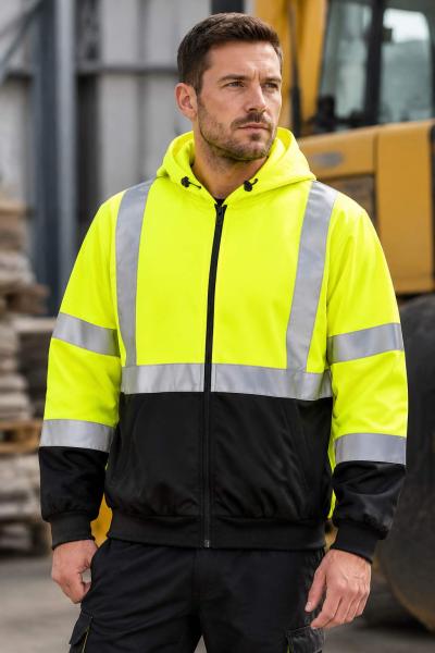 Dvoubarevná Hi-Vis mikina s kapucí0