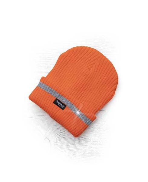 Zimní čepice pletená fleece  ARDON®SPARK s reflex. pruhem oranžová 0