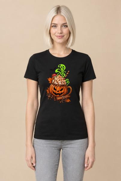 Dámské tričko Halloween dýňové latté1