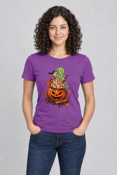 Dámské tričko Halloween dýňové latté0