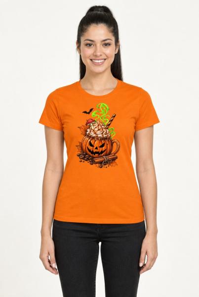 Dámské tričko Halloween dýňové latté3
