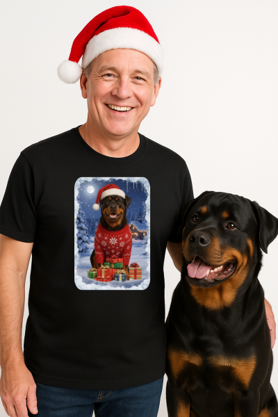 Vánoční tričko s Rotvajlerem0