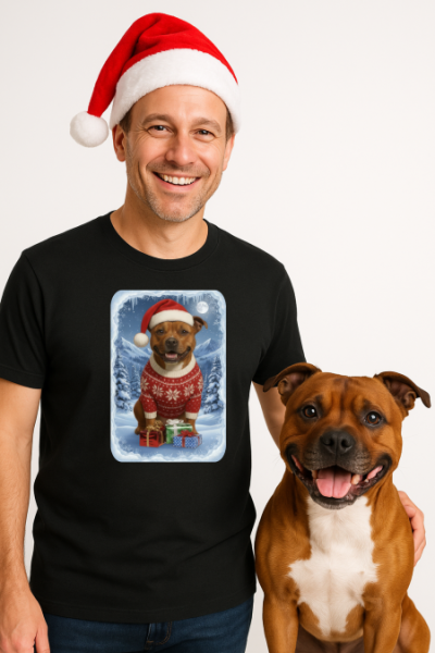 Vánoční tričko se stafordem0