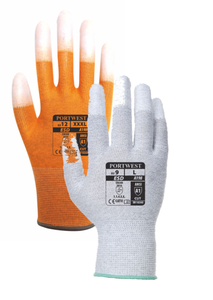 Antistatické rukavice PU Fingertip4