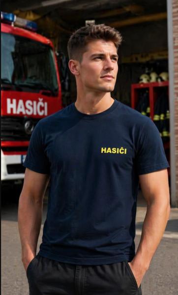 Tmavě modré  tričko pro hasiče0