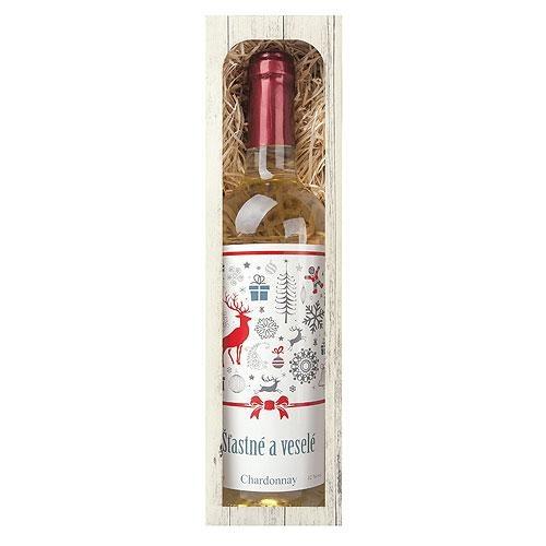 Vánoční víno 0,75 l – Šťastné a veselé – Chardonnay1