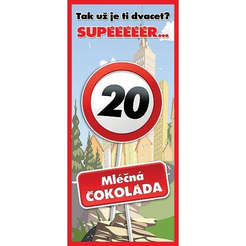 Mléčná čokoláda 100 g k 20. narozeninám – Vše nej0
