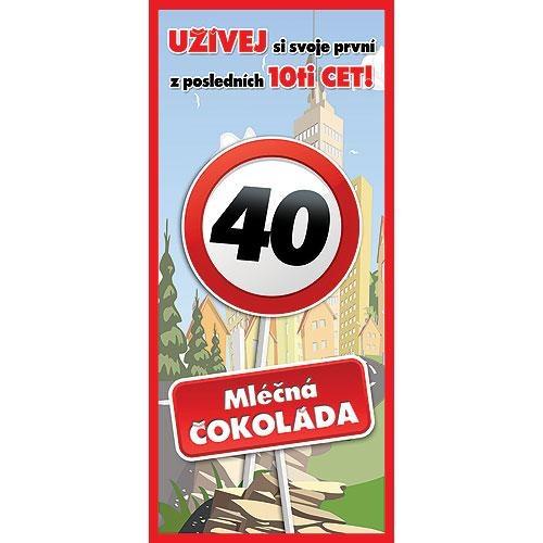 Mléčná čokoláda 100 g k 40. narozeninám – Vše nej0