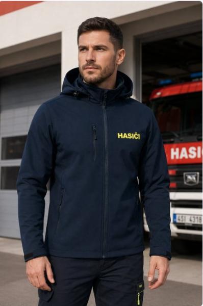 Tmavě modrá softshellová bunda pro hasiče0