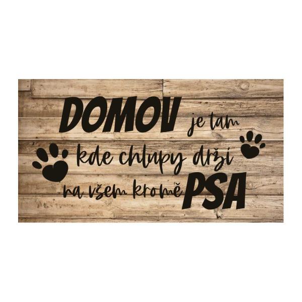 Dekorační obrázek na zavěšení 13 x 24 cm – Domov psa0