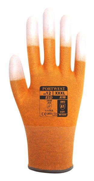 Antistatické rukavice PU Fingertip0