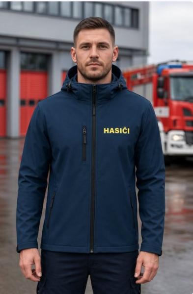 Tmavě modrá softshelová bunda pro hasiče0