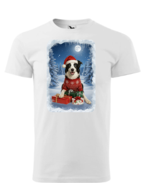 Vánoční tričko s Border kolií2