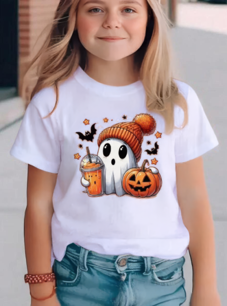 Dětské tričko Hallowen duch s čepicí5