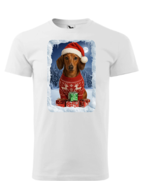 Vánoční tričko s jezevčíkem2