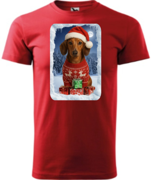 Vánoční tričko s jezevčíkem3