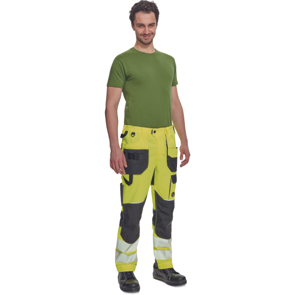 Pracovní reflexní HV kalhoty SHELDON žluté0