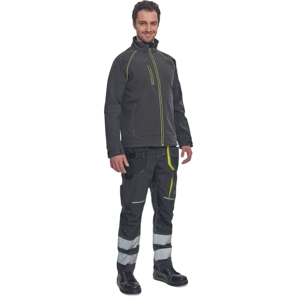 SHELDON softshell bunda antracit/žlutá0