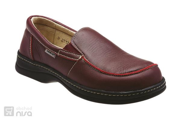 Zdravotní obuv kožená vínová0