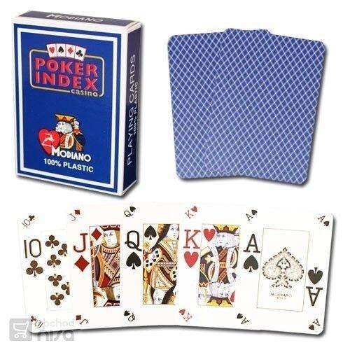 MODIANO pokerové karty modré dvojitý index0