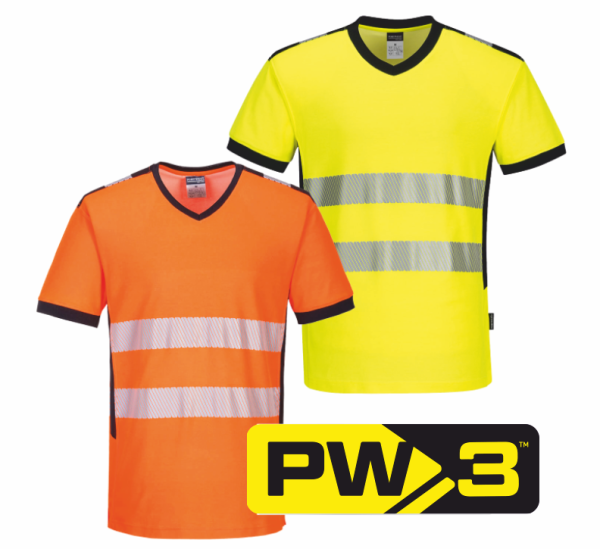 Tričko PW3 Hi -Vis s výstřihem do V0