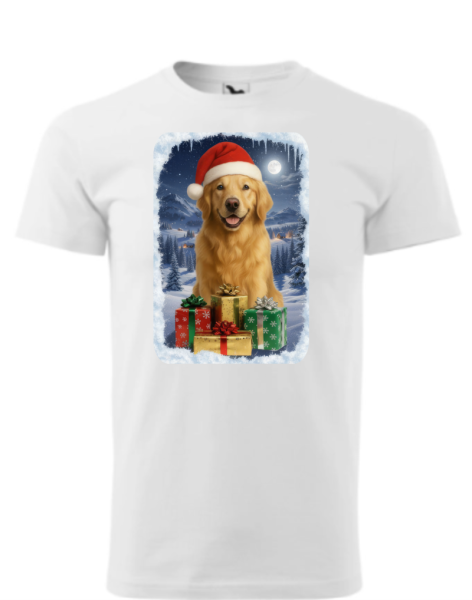 Vánoční tričko se Zlatým retrívrem5