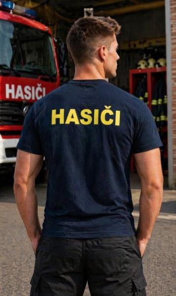 Tmavě modré  tričko pro hasiče1