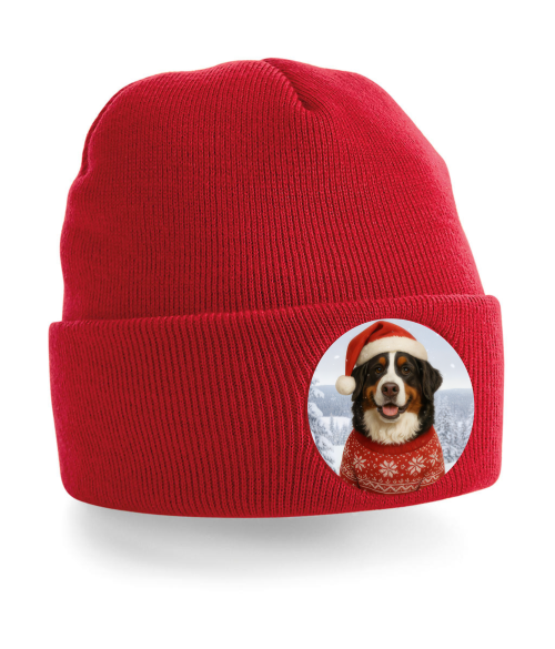 Zimní čepice Vánoční Bernský salašnický pes3