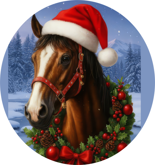 Zimní čepice Vánoční kůň1